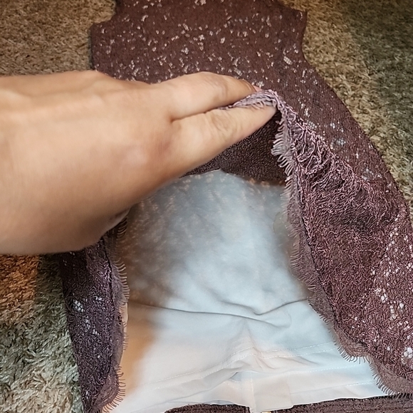 Adrianna Papell Blue Lace Floral Bateau Neck Sheath Dress Sz 6 - Picture 11 of 15